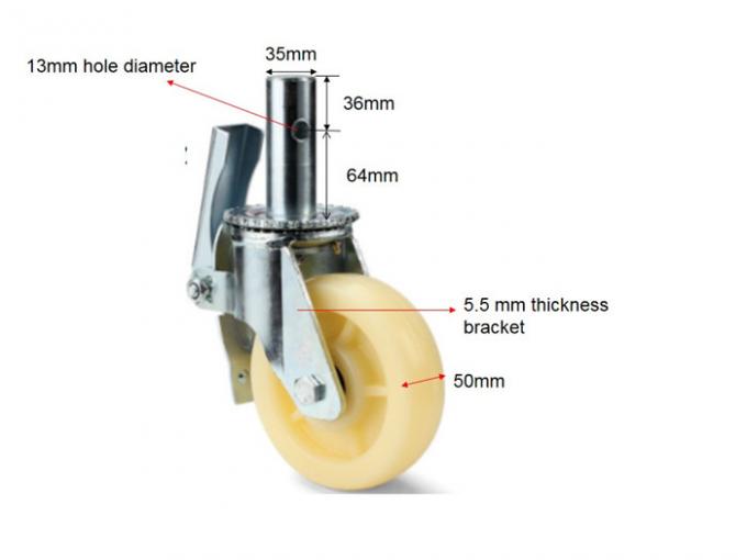 8 Inch Scaffolding Caster Wheels Masonry Scaffold Polypropylene Wheels