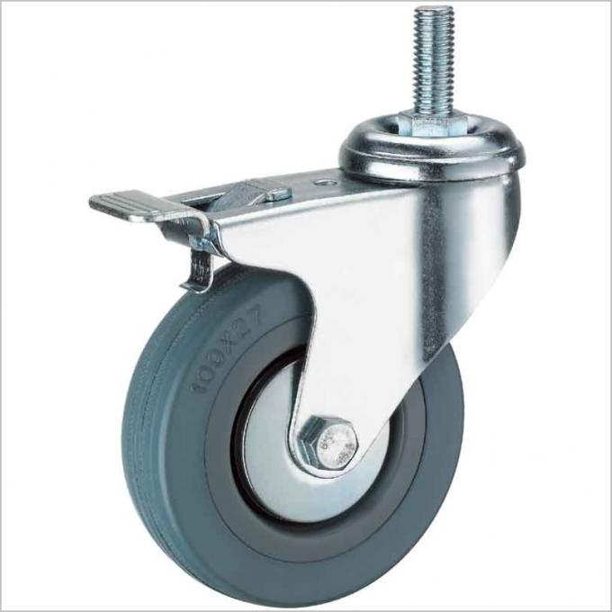 stem casters rubber wheel swivel wheels furniture casters 3 in