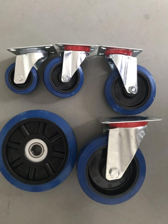 3'' trolley wheels rubber caster zinc plated plastic casters 75mm