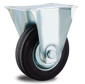5 Inch Trolley Wheels Rubber Castor Wheel Fixed Caster Wheels For Cement