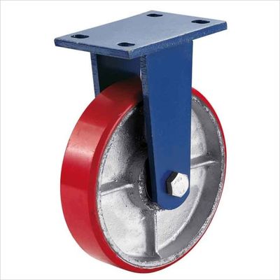 cast iron wheel extra heavy duty red PU casters 1500lbs