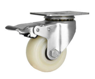 75mm swivel castors with brakes nylon casters double locking casters