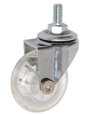 2 Inch Transparent Wheel Threaded Stem Casters Urethane Casters