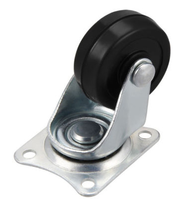 small caster rubber wheels with swivel top plate 1.5 inch