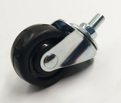 75mm swivel rubber caster wheels with threaded stem screw casters