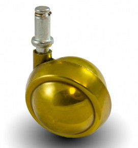 Brass Vintage Ball Caster With Grip Ring Stem