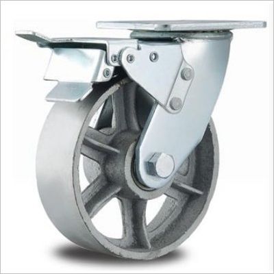 4 Inch Cast Iron Wheel Heavy Duty Castors With Brakes