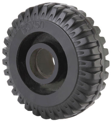 6 Inch Red Cast Iron Black Rubber Wheel