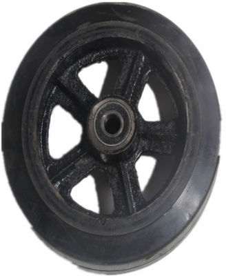 12" Heavy Duty Mold - On Rubber Cast Iron Wheel 750lbs