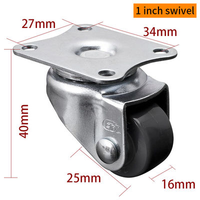 Buon prezzo Ruote a rotaia rigide da 1 pollice per le gambe dei mobili in PP Core 201P-72 in linea