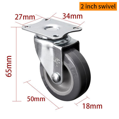 Buon prezzo EDL Mini Duty Casters 2 pollici 30 kg Plate TPU per tipo rigido, girevole e freno in linea