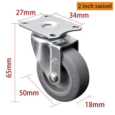 Buon prezzo EDL Mini Caster Wheels 2 pollici 30 kg TPE Plate Caster da rigido, girante e tipo di rottura 202P-52 in linea