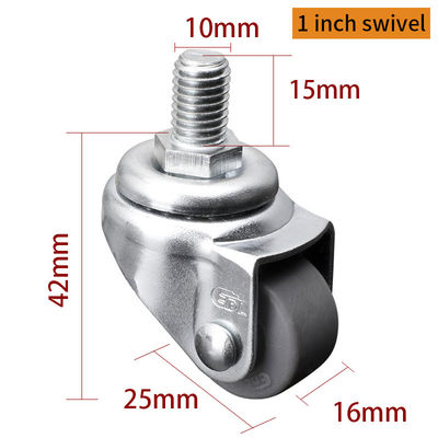 Harga yang bagus 25mm Roda Castor Berdaun Lapisan Seng 1 Inci Roda Castor 201S-52 on line