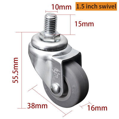 Bon prix EDL mini roues de roue de 1,5 pouce 30 kg TPE par mouvement silencieux pivotant et freinant en ligne