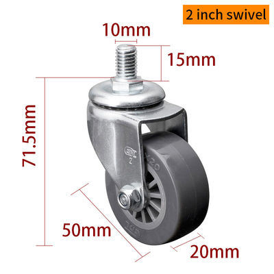 Harga yang bagus 35kg Roda Castor Threaded, 2 Inci Roda Caster Dengan Jenis Rem on line