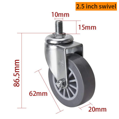 Buon prezzo 62 mm 2,5 pollici Mini ruote a rotaia 35 kg ruote a filo in TPU in linea