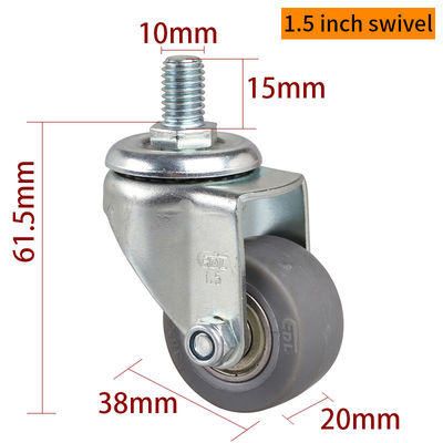 Harga yang bagus 2615S-56 Mini Roda Caster 1,5 Inci 38mm 35kg Threaded kursi Casters on line
