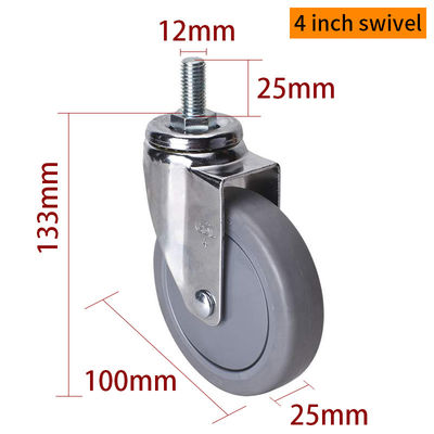 Giá tốt. 100mm bánh xe Castor phủ Chrome 4 quay Caster với phanh trực tuyến