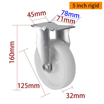 Guter Preis 5 Zoll Industrial Style Casters Weiße Caster Räder 125mm 505P-26 Online