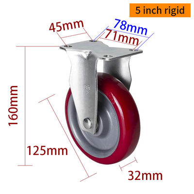 Giá tốt. EDL Trung hạn 5inch 150kg Plate TPU Caster theo kiểu cứng, xoay và phanh trực tuyến