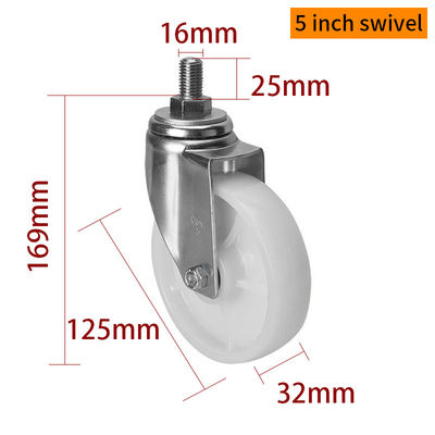 Good price EDL Medium Duty 5inch 150kg Threaded TPA Caster by Swivel and Brake type 505S-26 online