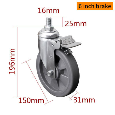 Giá tốt. 110kg TPE lề bánh xe 6 inch công suất trung bình bánh xe 5716S-57 trực tuyến