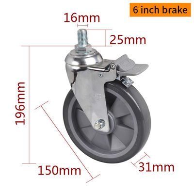 Giá tốt. 6 inch 150mm Industrial Castors And Wheels Chrome Coating 5726S-77 trực tuyến