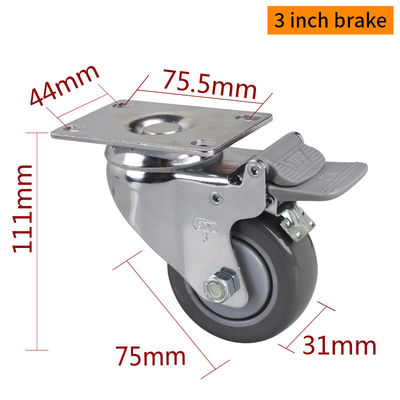 Good price ISO9001 Industrial Plate Mount Caster Wheels 3 inch 75mm  5723P-77 online