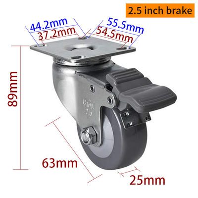 Buon prezzo EDL Light Duty 2.5inch 70kg Plate TPU Caster per tipo rigido, girevole e freno in linea