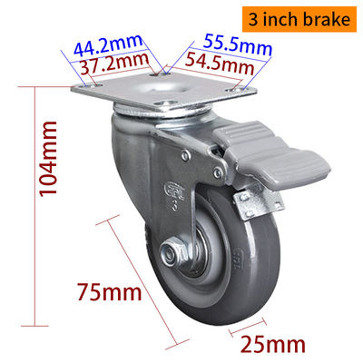 Buon prezzo 80 kg di carico Caster leggeri rivestiti di zinco Caster girevoli da 3 pollici 363P-76 in linea