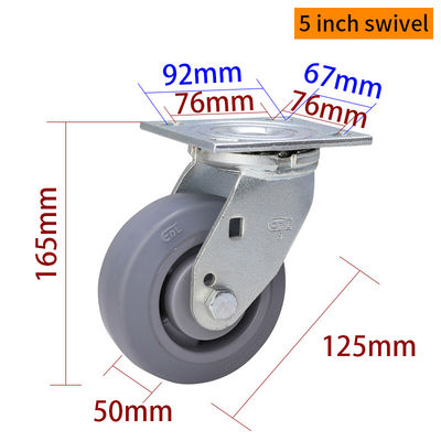 Buen precio Las ruedas giratorias de carga pesada de 125 mm de 5 pulgadas con freno en línea