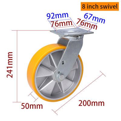 Giá tốt. Heavy Duty Castors 200mm 8 Inch Swivel Caster với phanh 738-86A trực tuyến