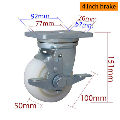 Buon prezzo 4 pollici ruote di carico pesante 750 kg piastra di carico montaggio ruote di carico 784-26 in linea
