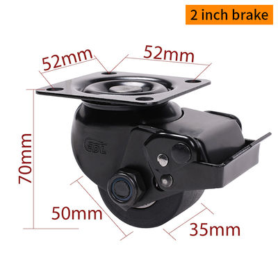 अच्छी कीमत ईडीएल 2 इंच प्लेट उपकरण कैस्टर द्वारा कठोर घुमावदार ब्रेक प्रकार M412P-16 250kg सड़क ऑनलाइन