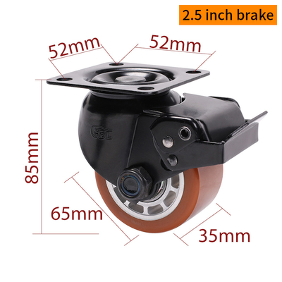 Good price EDL TPU Tread 2.5 Inch Plate Equipment Casters M4125P-86A  By Rigid Swive Brake online