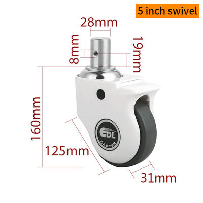 Dobra cena. 5-calowe medyczne kółka obrotowe z bieżnikiem TPE, obciążenie 110kg w Internecie