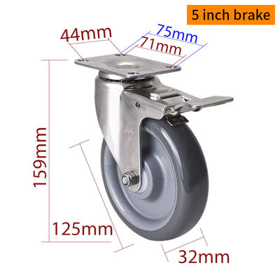 Good price EDL 5Inch Stainless Steel Medium Duty Caster With Durable  Wheel Loading 150Kg S545P-75 online
