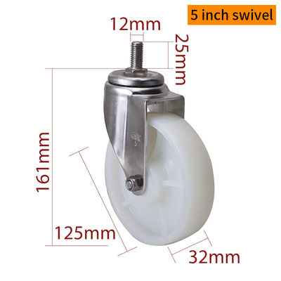 Dobra cena. EDL 5Inch Stainless Steel Threaded Swivel/Brake Caster Loading 150Kg  S545S-25 w Internecie