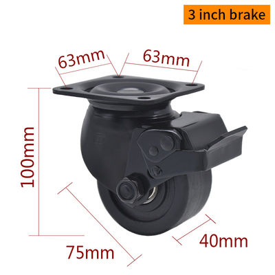 Good price EDL Equipment Casters 3Inch PA E-coated Casters With Brake M433-16P 500Kg Road online