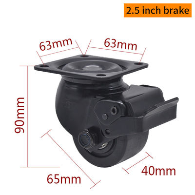 Good price EDL Equipment Casters 2.5Inch PA Wheels With E-coated bracket Brake M4325-16P 450Kg Road online