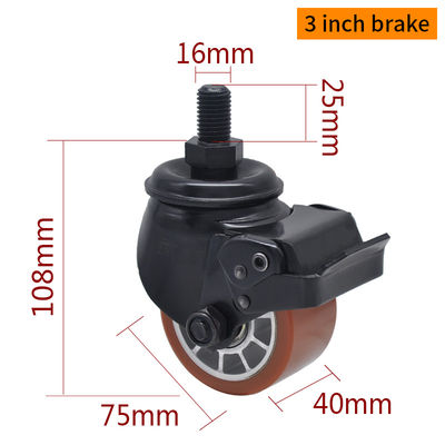 İyi bir fiyat. EDL Equipment Casters 3 Inch Threaded Swivel E kaplamalı Casters 500Kg Road with Brake M433-86AS çevrimiçi