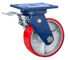polyurethane iron wheel  super heavy duty red PU castors 700kgs
