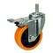 100mm Locking Casters PU Caster Polyurethane Wheels Galvanized Zinc