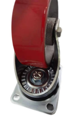 5'' Trolley Wheel Heavy Duty Red PU Polyurethane Castors  500kg