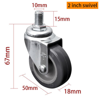 Good price EDL Mini Caster Wheels 2inch 30Kg Grey Color TPU by Swivel and Brake 202S-72 online