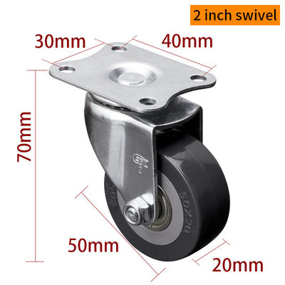 Good price 40kg 2 Inch 50mm Mini Caster Wheels TPU Tiny Small Casters 262P-76 online