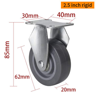 Goede prijs PP Core Mini Caster Wheels Rigid 2.5 inch Swivel Casters 2625P-76 online