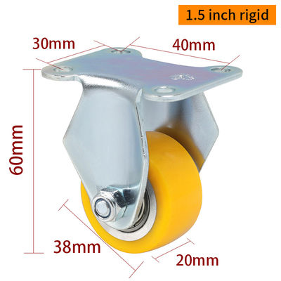 Buen precio Roda de rodillo de aluminio amarillo de 1,5 pulgadas 38 mm en línea