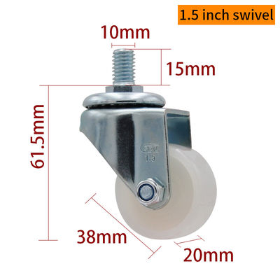 Good price Small Swivel Wheel Caster 1.5 Inch 40kg TPA Threaded Caster Wheels 2615S-23 online