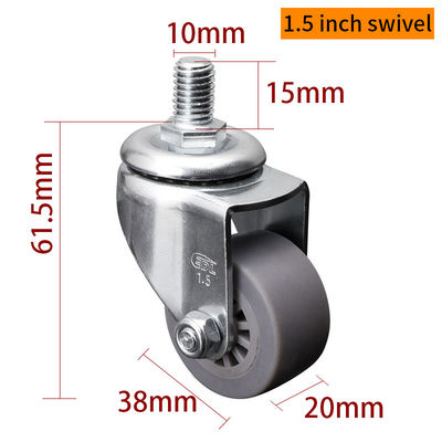 Good price 30kg Mini Caster Wheels 1.5 Swivel Casters With Brake 2615S-53 online